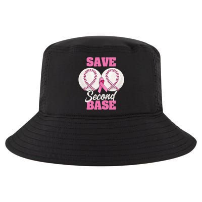 Save Second 2nd Base Funny Baseball Breast Cancer Awareness Cool Comfort Performance Bucket Hat