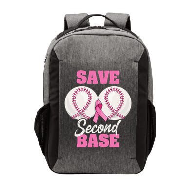 Save Second 2nd Base Funny Baseball Breast Cancer Awareness Vector Backpack