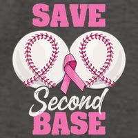 Save Second 2nd Base Funny Baseball Breast Cancer Awareness Vector Backpack