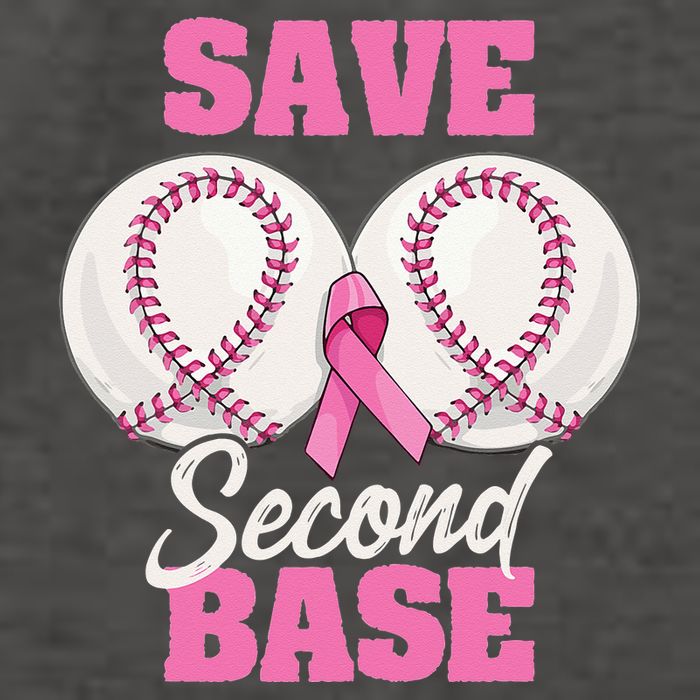 Save Second 2nd Base Funny Baseball Breast Cancer Awareness Vector Backpack