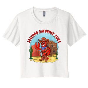 Seafood Saturday 2024 Women's Crop Top Tee