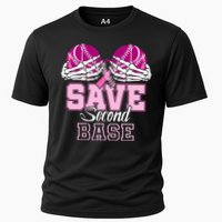 Save Second 2nd Base Baseball Breast Cancer Cooling Performance Crew T-Shirt