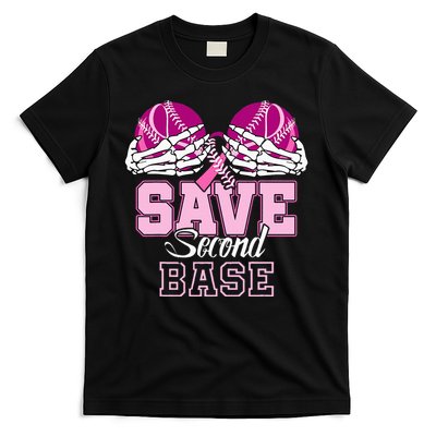 Save Second 2nd Base Baseball Breast Cancer T-Shirt