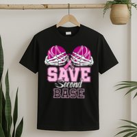 Save Second 2nd Base Baseball Breast Cancer T-Shirt