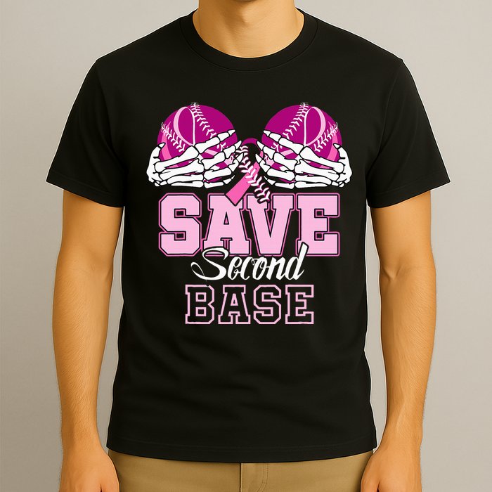 Save Second 2nd Base Baseball Breast Cancer T-Shirt