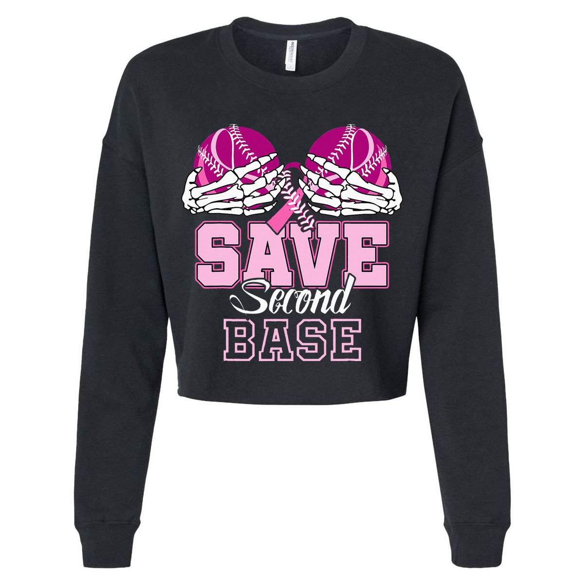 Save Second 2nd Base Baseball Breast Cancer T-Shirt