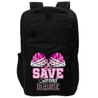 Save Second 2nd Base Baseball Breast Cancer Impact Tech Backpack