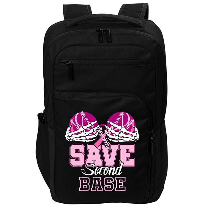 Save Second 2nd Base Baseball Breast Cancer Impact Tech Backpack