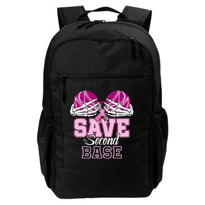 Save Second 2nd Base Baseball Breast Cancer Backpack