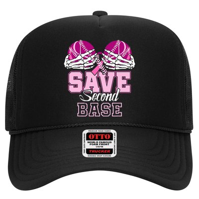 Save Second 2nd Base Baseball Breast Cancer Hat
