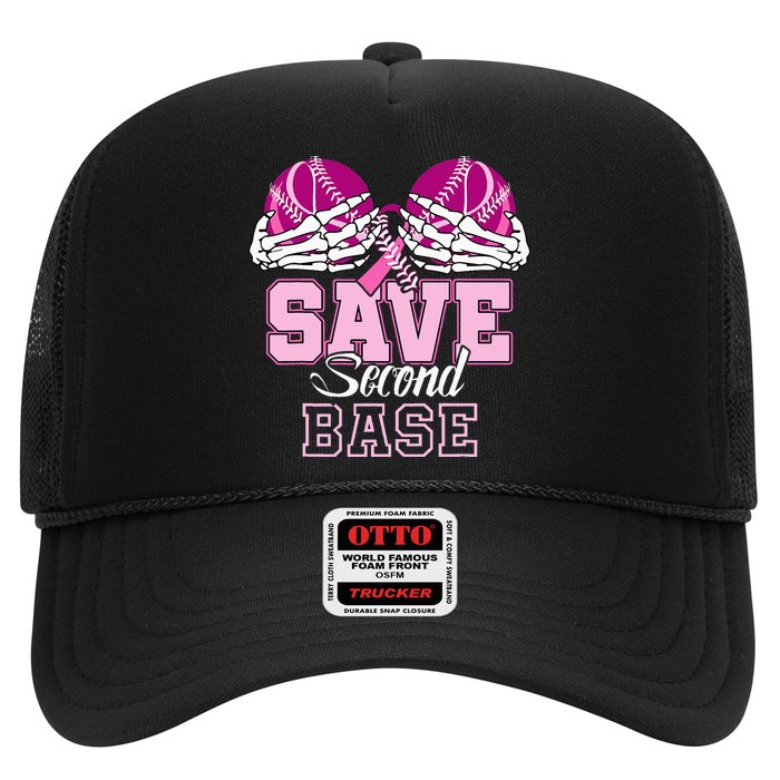 Save Second 2nd Base Baseball Breast Cancer Hat