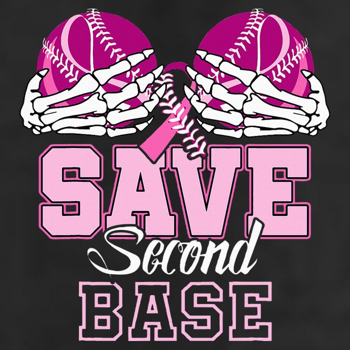 Save Second 2nd Base Baseball Breast Cancer Hat