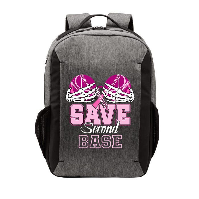 Save Second 2nd Base Baseball Breast Cancer Vector Backpack