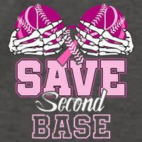 Save Second 2nd Base Baseball Breast Cancer Vector Backpack