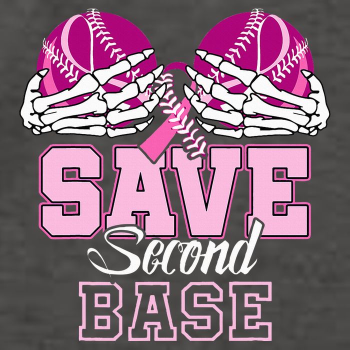 Save Second 2nd Base Baseball Breast Cancer Vector Backpack