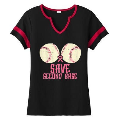 Support Save 2nd Base Breast Cancer For Women Men Classic Ladies Halftime Notch Neck Tee