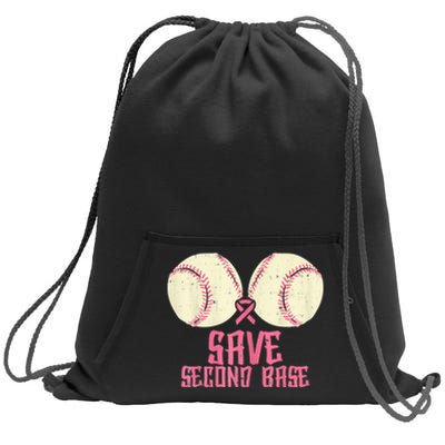 Support Save 2nd Base Breast Cancer For Women Men Classic Sweatshirt Cinch Pack Bag