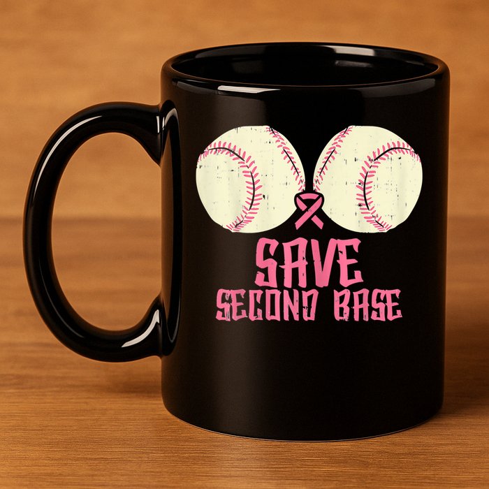 Support Save 2nd Base Breast Cancer 11oz C Handle Ceramic Mug