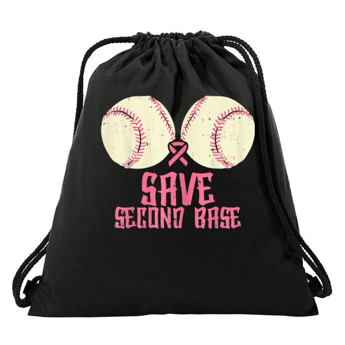 Support Save 2nd Base Breast Cancer For Women Men Classic Drawstring Bag