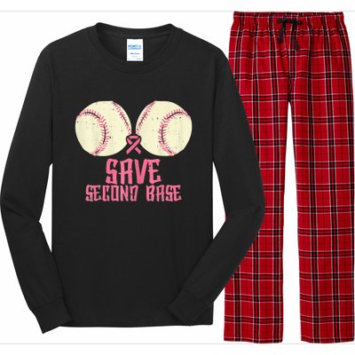 Support Save 2nd Base Breast Cancer For Women Men Classic Long Sleeve Pajama Set