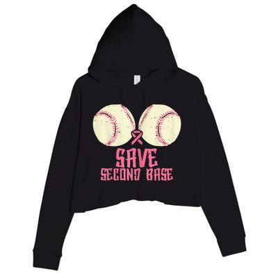 Support Save 2nd Base Breast Cancer For Women Men Classic Crop Fleece Hoodie