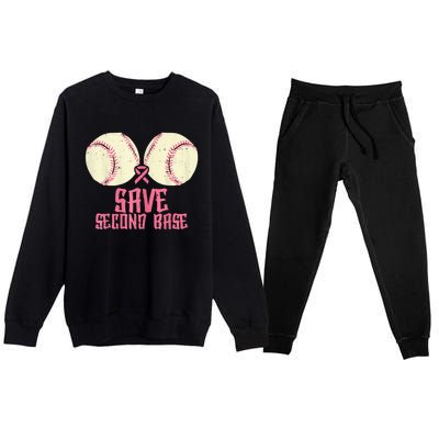 Support Save 2nd Base Breast Cancer For Women Men Classic Premium Crewneck Sweatsuit Set