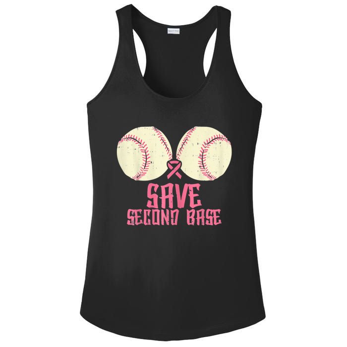 Support Save 2nd Base Breast Cancer For Women Men Classic Ladies PosiCharge Competitor Racerback Tank