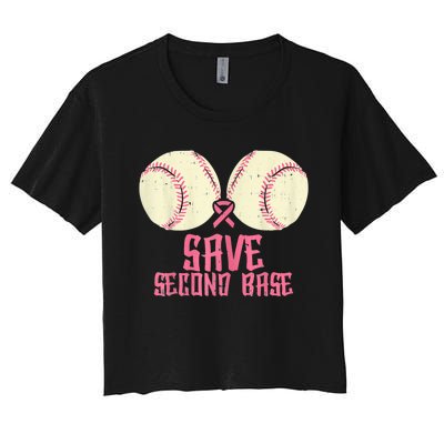 Support Save 2nd Base Breast Cancer For Women Men Classic Women's Crop Top Tee