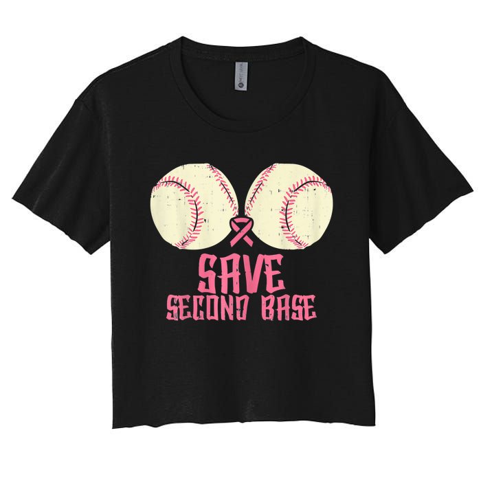 Support Save 2nd Base Breast Cancer For Women Men Classic Women's Crop Top Tee