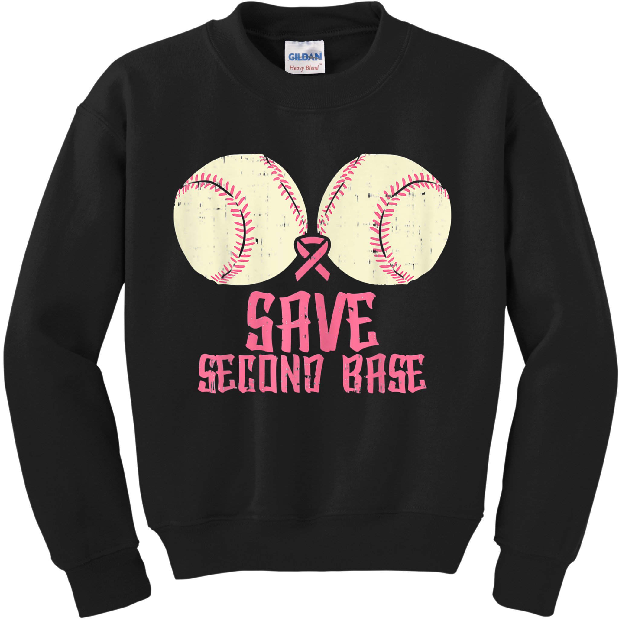 Support Save 2nd Base Breast Cancer Kids Sweatshirt