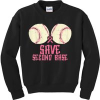 Support Save 2nd Base Breast Cancer For Women Men Classic Kids Sweatshirt