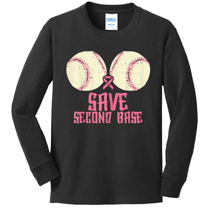 Support Save 2nd Base Breast Cancer For Women Men Classic Kids Long Sleeve Shirt