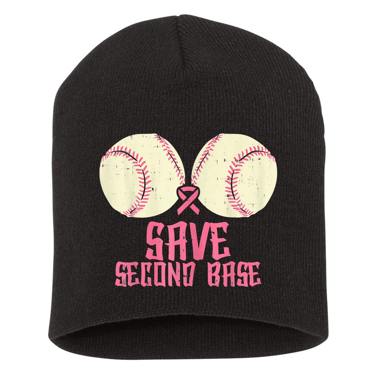Support Save 2nd Base Breast Cancer Short Acrylic Beanie