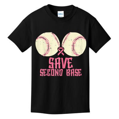 Support Save 2nd Base Breast Cancer Kids T-Shirt