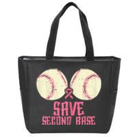 Support Save 2nd Base Breast Cancer For Women Men Classic Zip Tote Bag