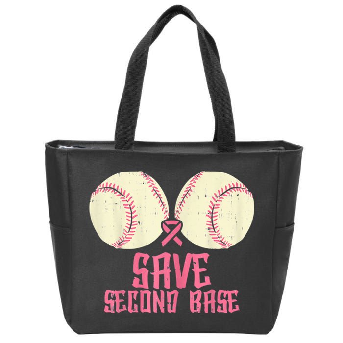 Support Save 2nd Base Breast Cancer For Women Men Classic Zip Tote Bag