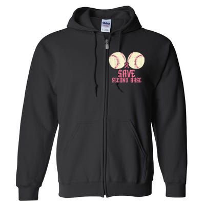 Support Save 2nd Base Breast Cancer For Women Men Classic Full Zip Hoodie