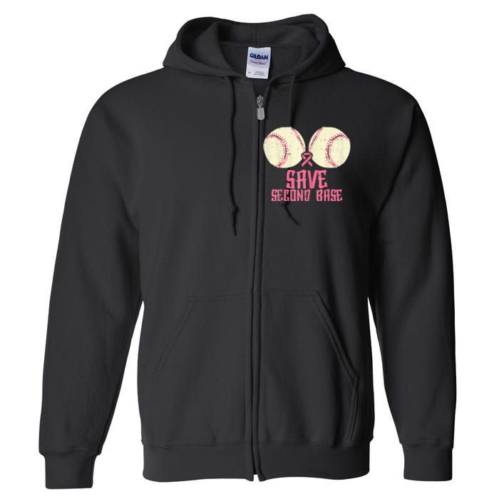 Support Save 2nd Base Breast Cancer For Women Men Classic Full Zip Hoodie