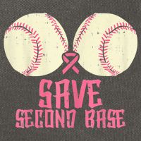 Support Save 2nd Base Breast Cancer Cotton Canvas Backpack