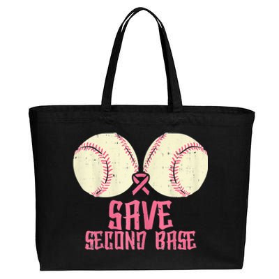 Support Save 2nd Base Breast Cancer For Women Men Classic Cotton Canvas Jumbo Tote