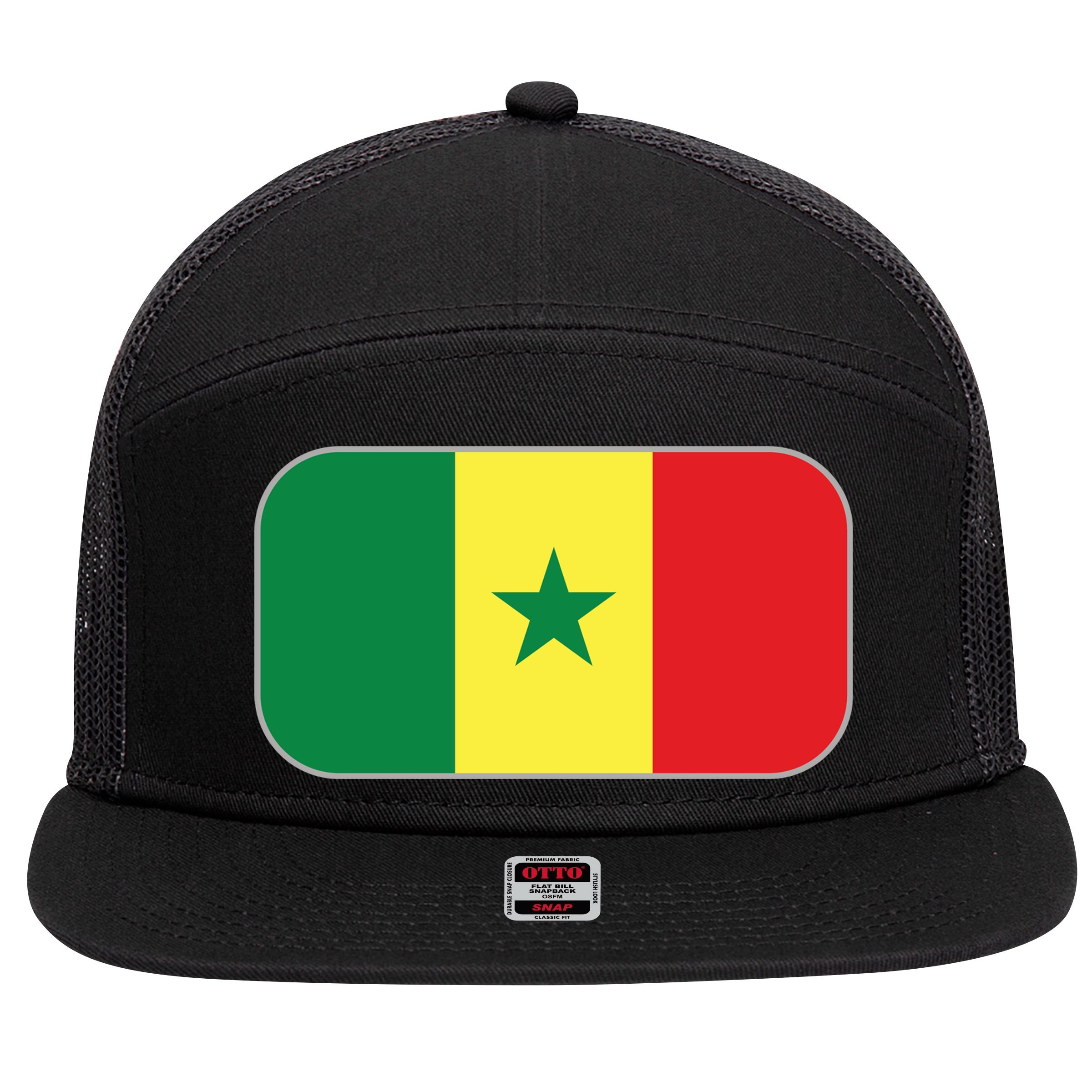 Senegal Soccer 2022 World Cup Senegalese Flag 7 Panel Mesh Trucker Snapback Hat