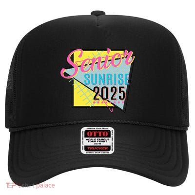 Senior Sunrise 2025 Back To School High Crown Mesh Back Trucker Hat