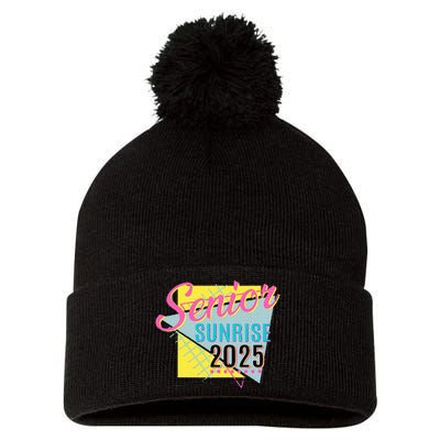 Senior Sunrise 2025 Back To School Pom Pom 12in Knit Beanie