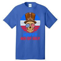 Steampunk Skull 4th Of July For Steampunk Lover July 4th Gift Tall T-Shirt