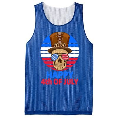 Steampunk Skull 4th Of July For Steampunk Lover July 4th Gift Mesh Reversible Basketball Jersey Tank