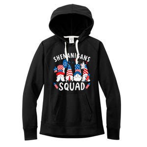 Shenanigans Squad 4th Of July Gnome American Proud Patriotic Women's Fleece Hoodie