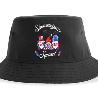 Shenanigans Squad 4th Of July Gnome American Proud Patriotic Sustainable Bucket Hat