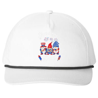 Shenanigans Squad 4th Of July Gnome American Proud Patriotic Snapback Five-Panel Rope Hat