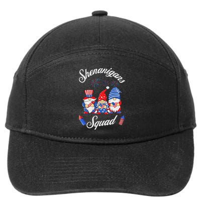 Shenanigans Squad 4th Of July Gnome American Proud Patriotic 7-Panel Snapback Hat