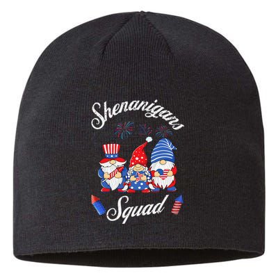 Shenanigans Squad 4th Of July Gnome American Proud Patriotic Sustainable Beanie